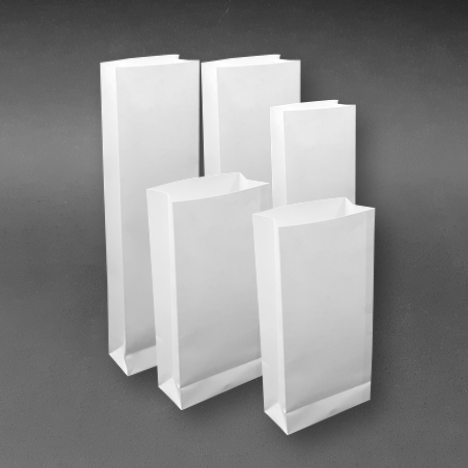 Սուրճի, թեյի տոպրակներ (8x20սմ, 7.5x22սմ, 7.5x27սմ, 9.3x23.5սմ)՝ սննդային վերամշակված սպիտակ թղթով (առանց տպագրության)