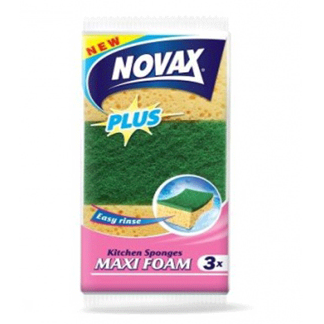 Սպունգ «Novax» սպասքի համար, Maxi Foam 3 հատ